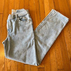 Abercrombie '90s Straight Ultra High Rise Light Wash Jeans